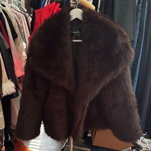 Women's Brown Faux Fur Coat NWOT